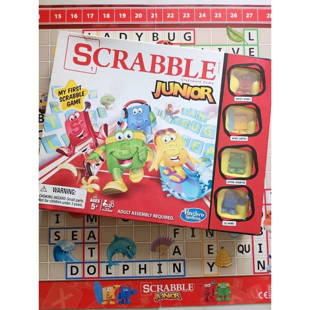 Hasbro Scrabble Junior Double Sided Board Spelling Game